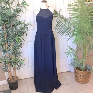 Lulu’s vintage Small Navy Blue Evening Formal Halter Dress